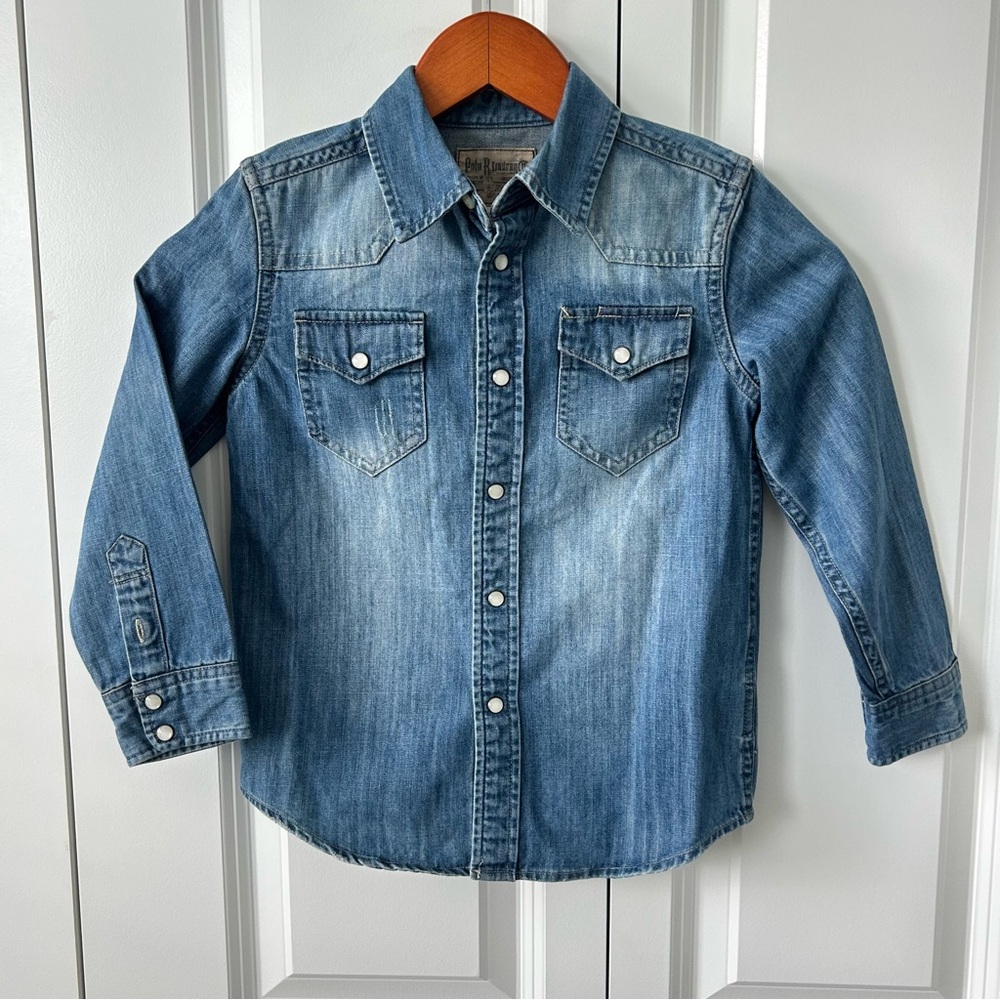 Polo Republic Co. Boys’ Denim Snap Button Western‎ Shirt - Size 5